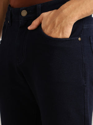 Blue Smart Slim Fit Dark Shade 4-Way Stretch Performance Jeans For Men