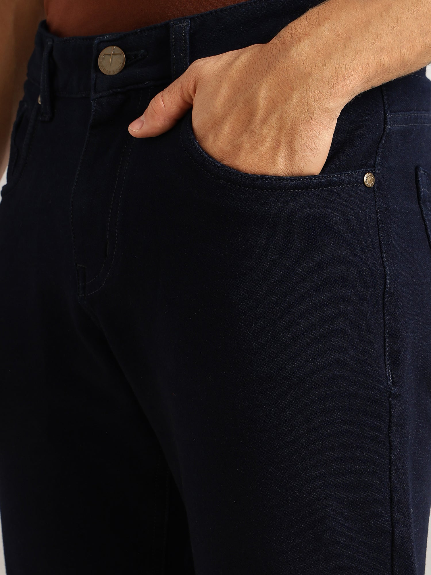 Thomas Scott Men Blue Smart Slim Fit Dark Shade 4-Way Stretch Performance Jeans
