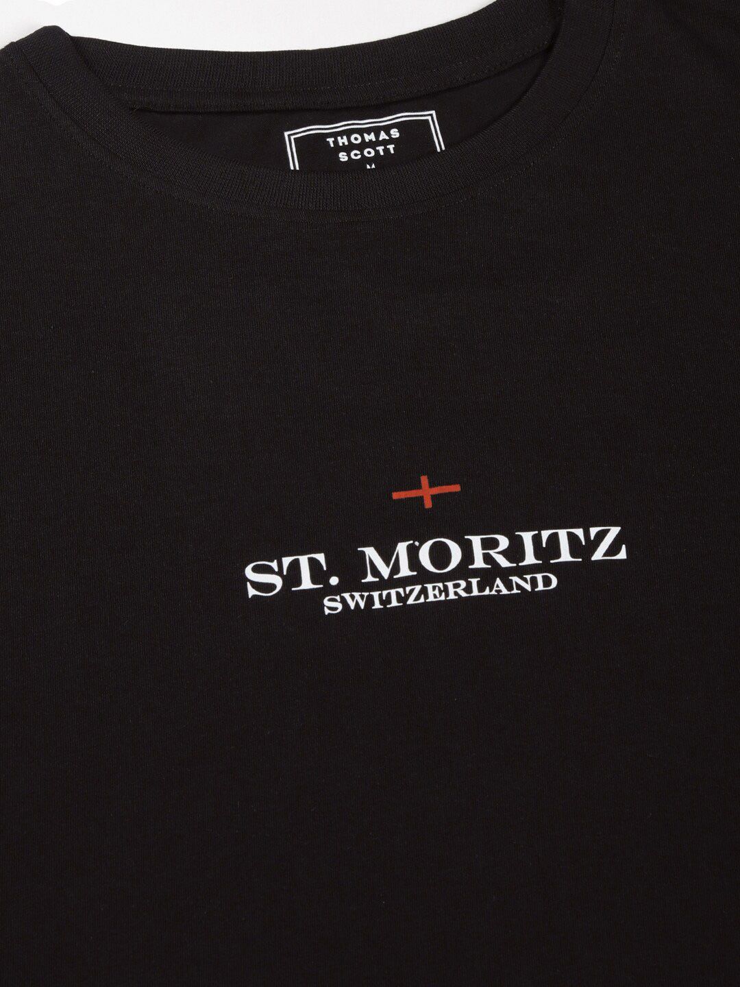Black Oversized Short Sleeves Round Neck Typography Printed Knitted Cotton Tshirt For Men
