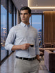 Thomas Scott Men Smart Blue Regular Fit Long Sleeves Button Down Collar Micro Checks Formal Shirt