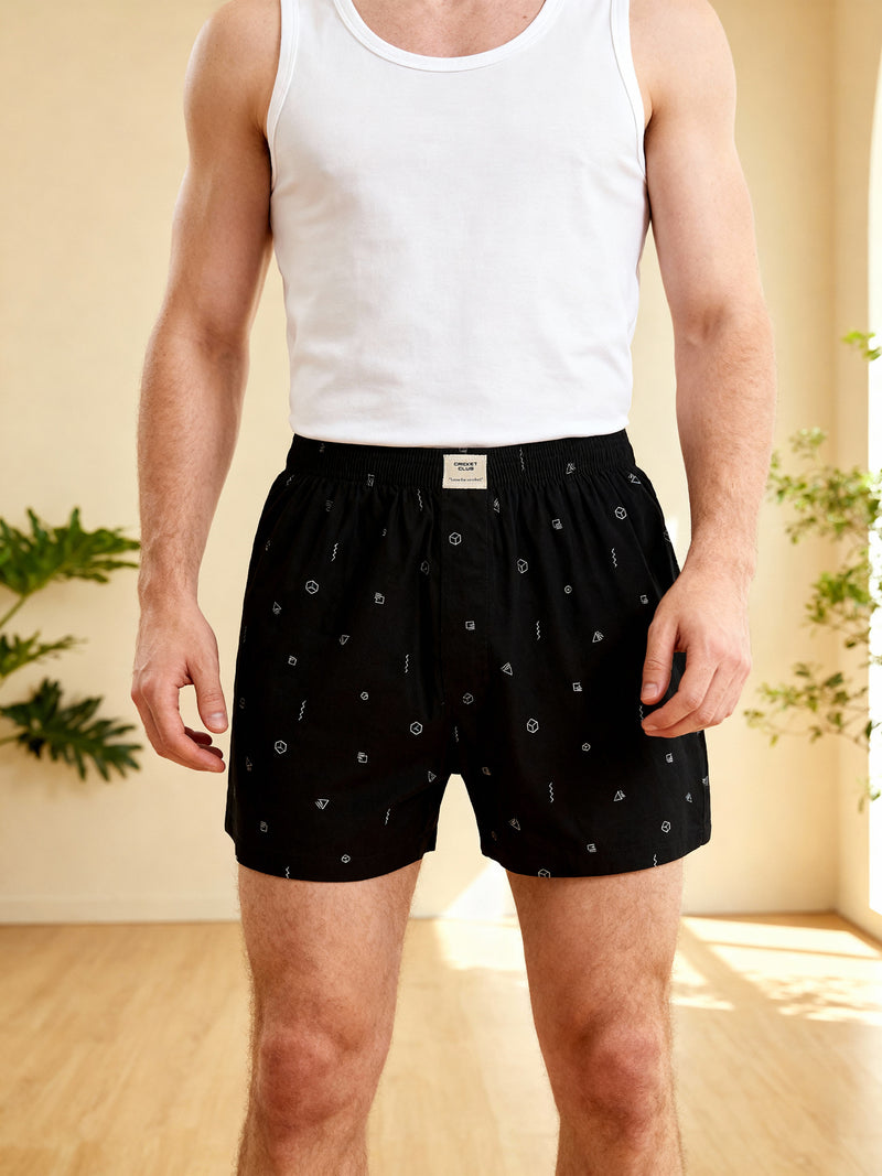 Thomas Scott Men Multicolor Regular Fit 100% Cotton Woven Boxers (Pack of 3)
