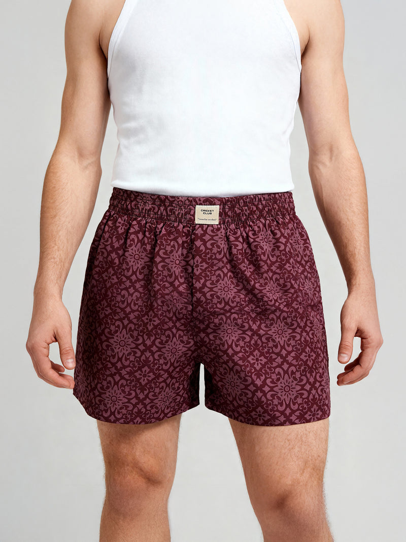 Thomas Scott Men Multicolor Regular Fit 100% Cotton Woven Boxers (Pack of 3)