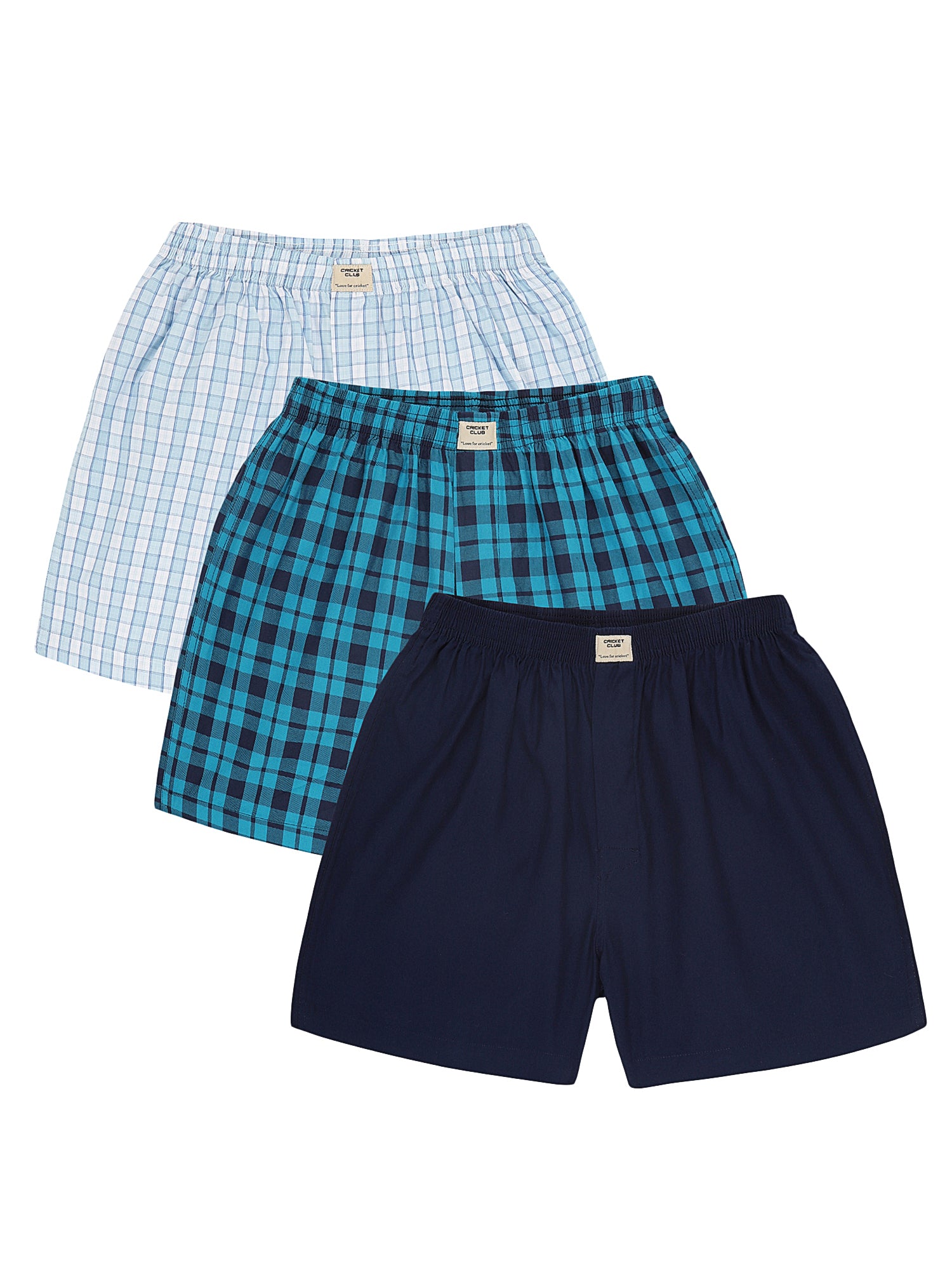 Thomas Scott Men Multicolor Regular Fit 100% Cotton Woven Boxers (Pack of 3)