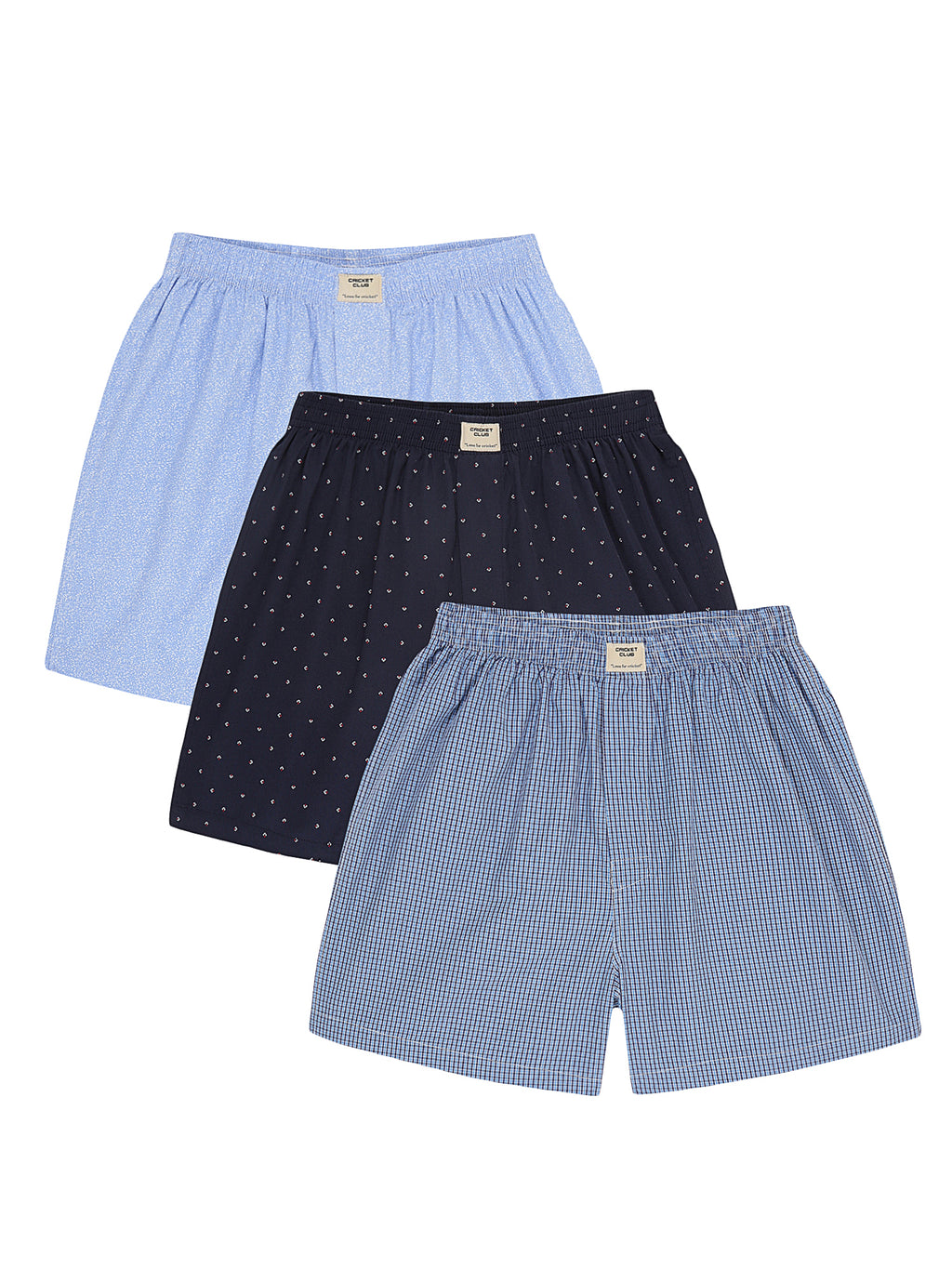 Thomas Scott Men Multicolor Regular Fit 100% Cotton Woven Boxers (Pack of 3)