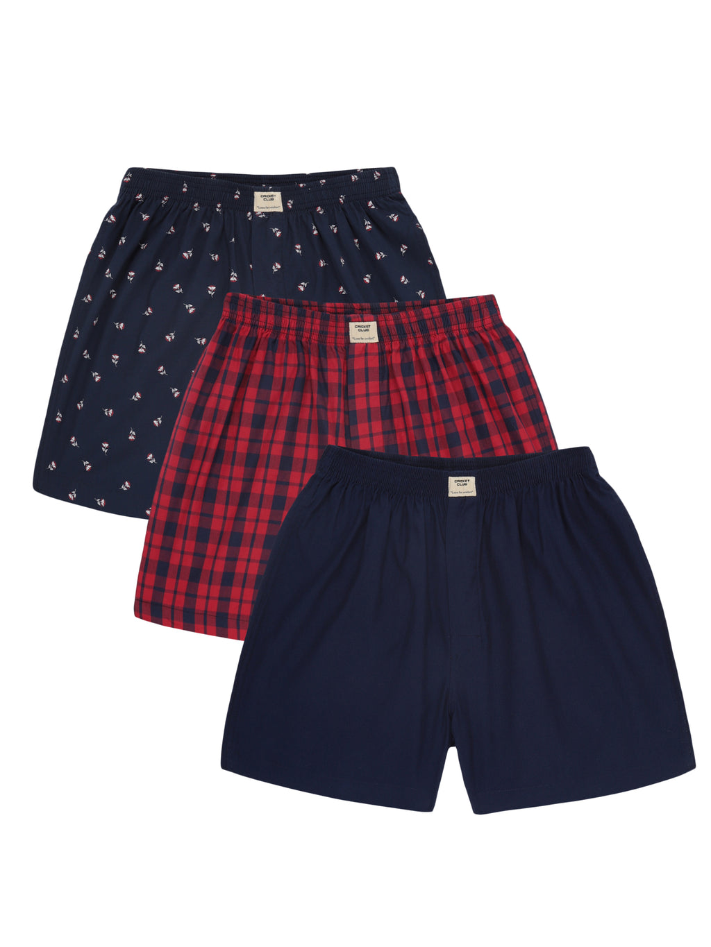 Thomas Scott Men Multicolor Regular Fit 100% Cotton Woven Boxers (Pack of 3)