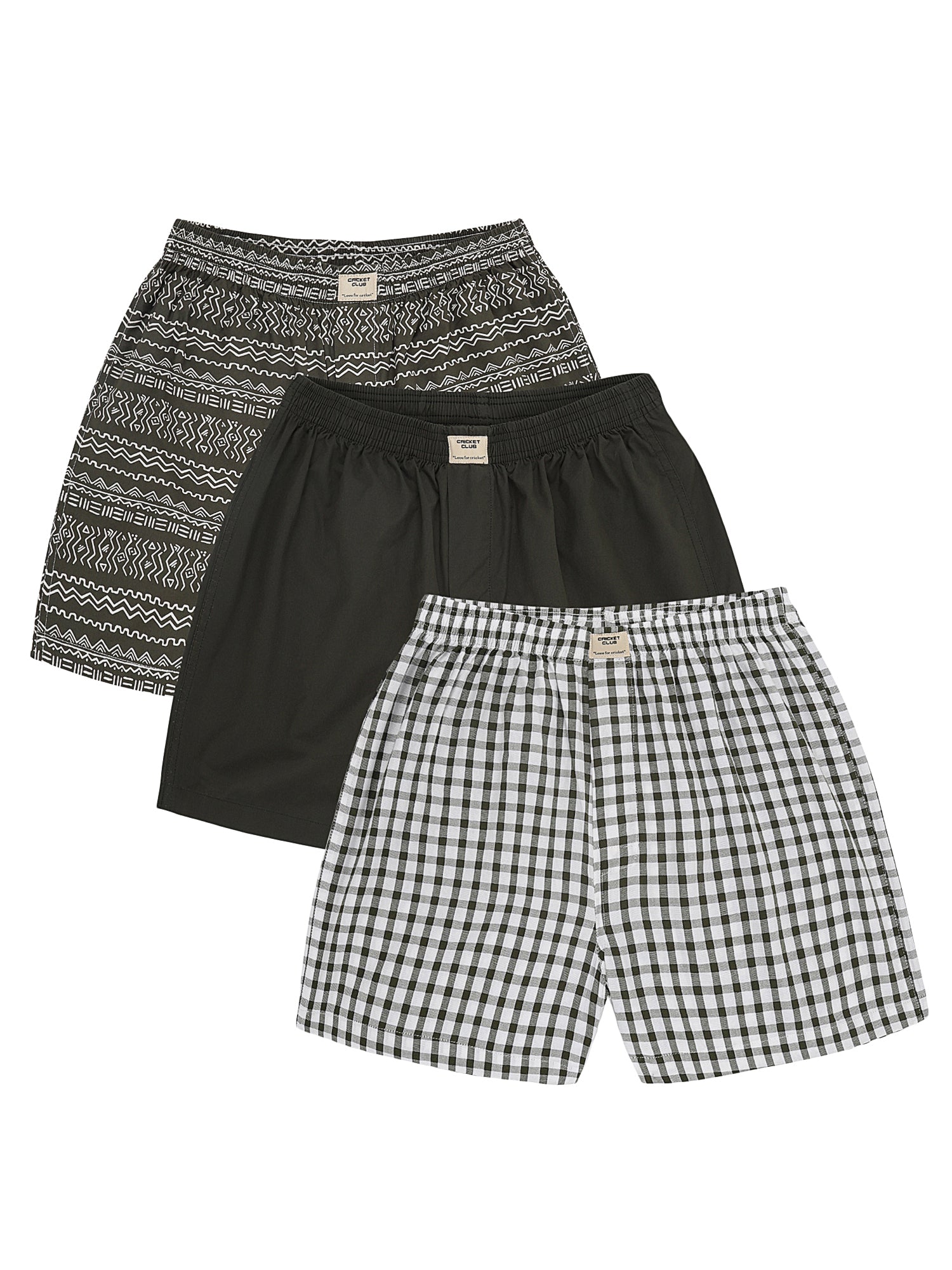 Thomas Scott Men Multicolor Regular Fit 100% Cotton Woven Boxers (Pack of 3)