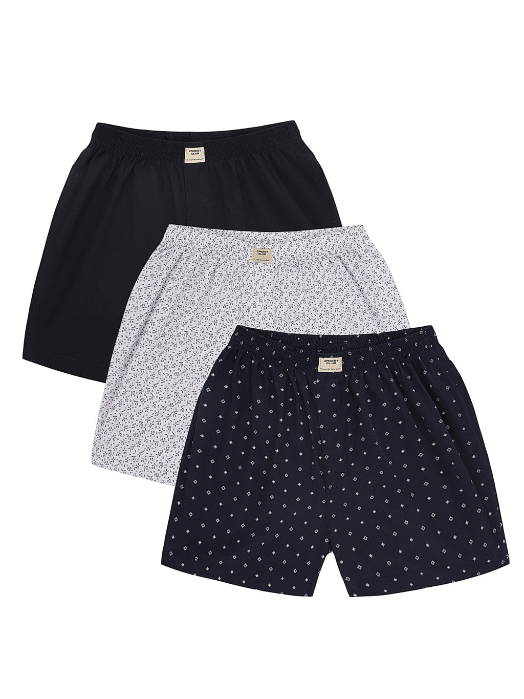 Thomas Scott Men Multicolor Regular Fit 100% Cotton Woven Boxers (Pack of 3)