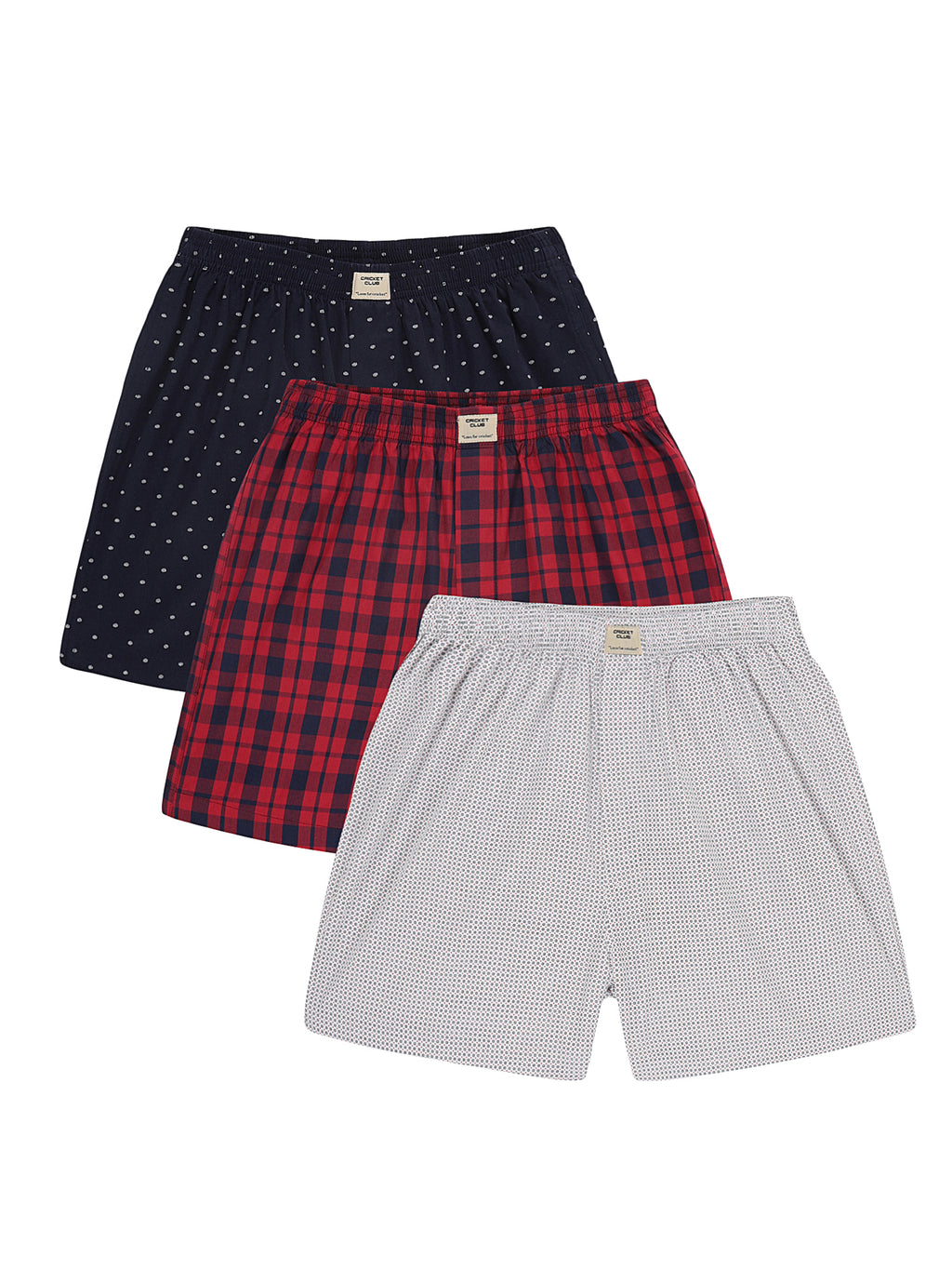 Thomas Scott Men Multicolor Regular Fit 100% Cotton Woven Boxers (Pack of 3)