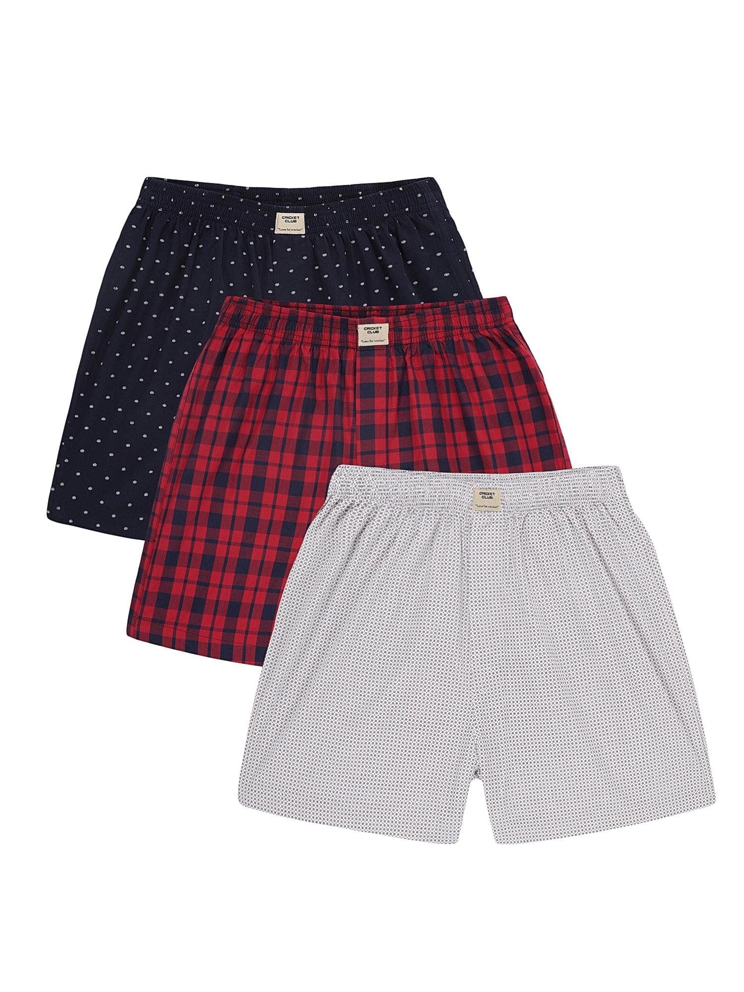 Thomas Scott Men Multicolor Regular Fit 100% Cotton Woven Boxers (Pack of 3)