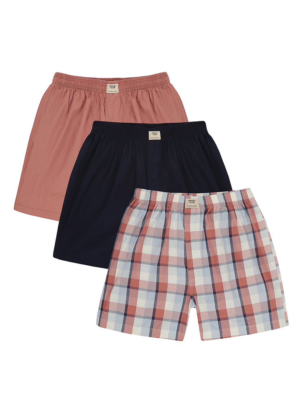 Thomas Scott Men Multicolor Regular Fit 100% Cotton Woven Boxers (Pack of 3)