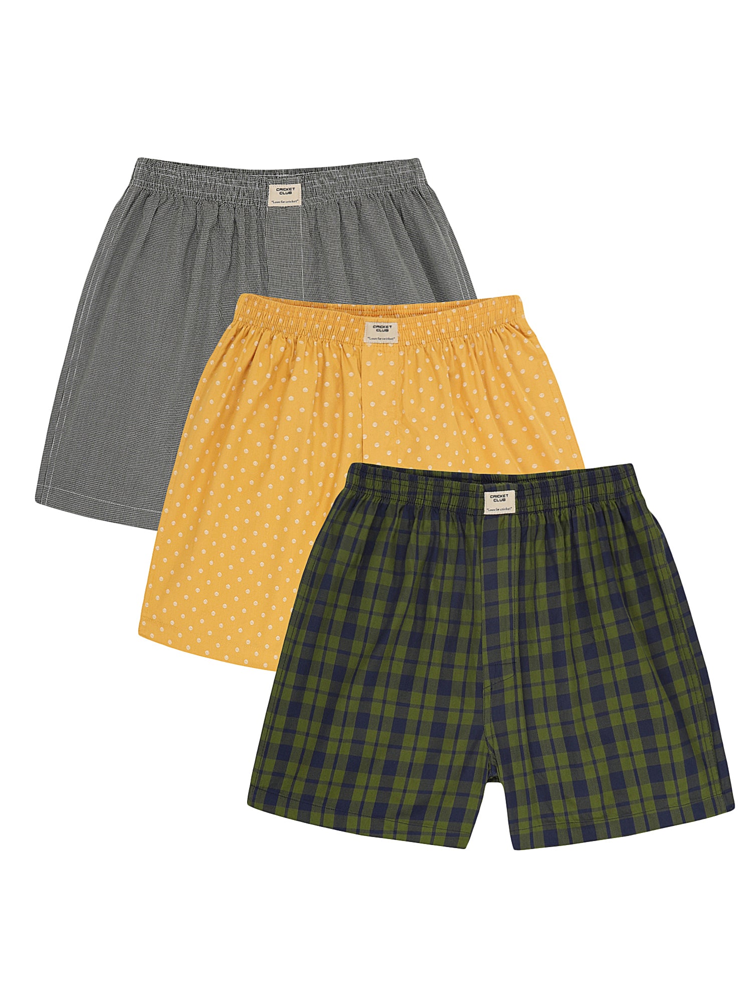 Thomas Scott Men Multicolor Regular Fit 100% Cotton Woven Boxers (Pack of 3)