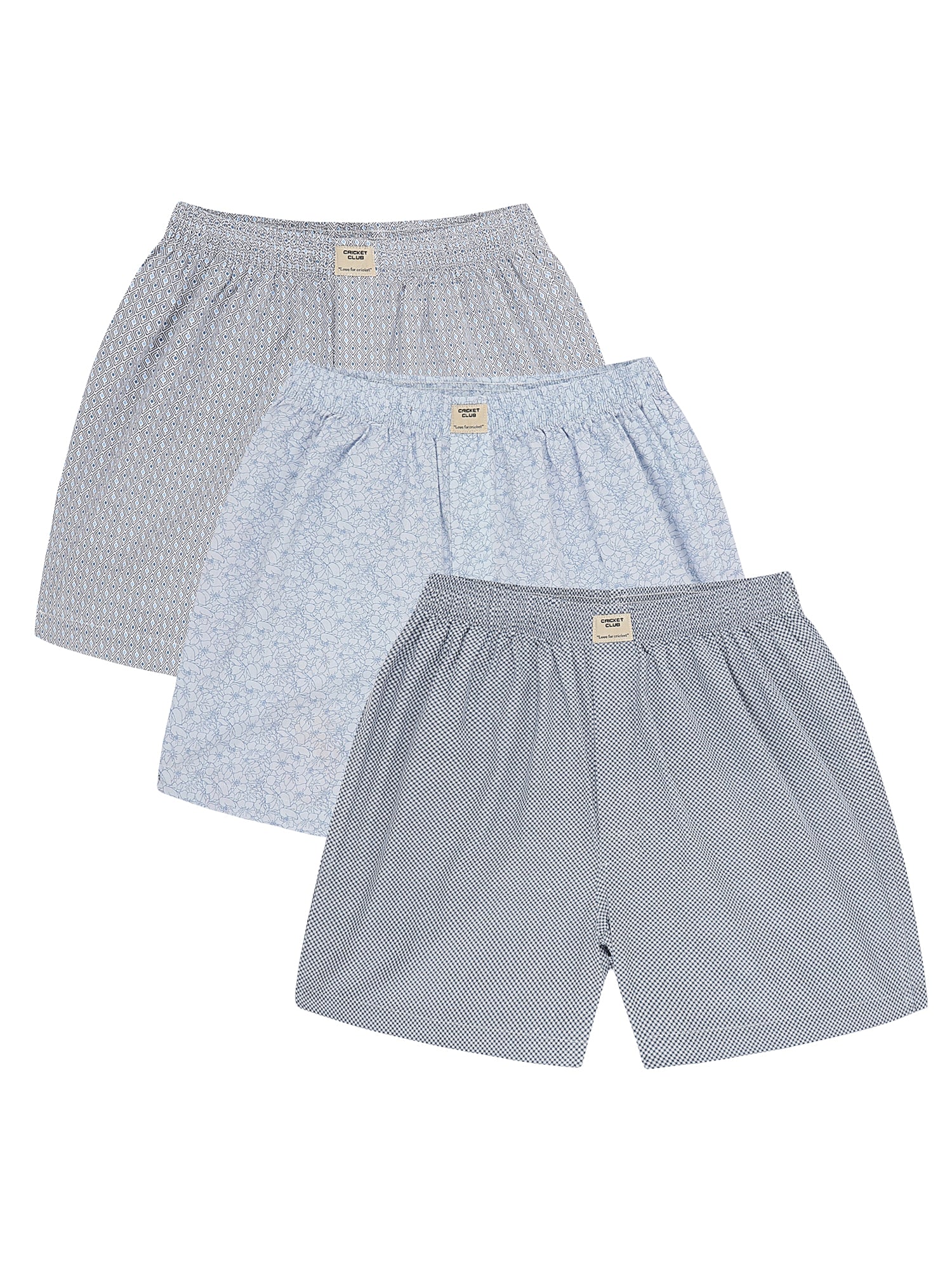 Thomas Scott Men Multicolor Regular Fit 100% Cotton Woven Boxers (Pack of 3)