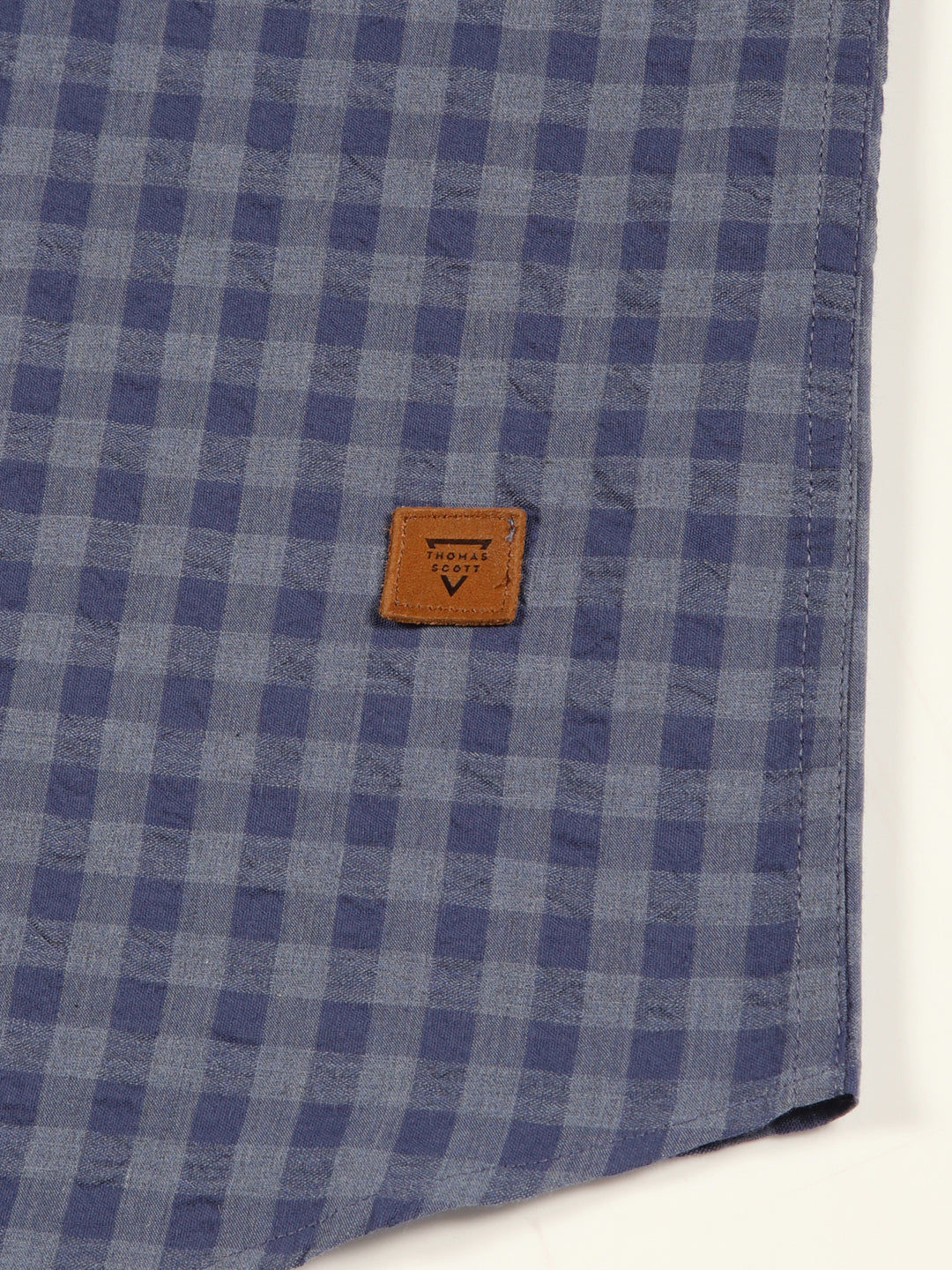 Thomas Scott Men Premium Gingham Checks Opaque Checked Casual Shirt