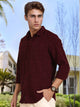Thomas Scott Men Maroon Regular Fit Long Sleeves Spread Collar Windowpane Checks Casual Shirt