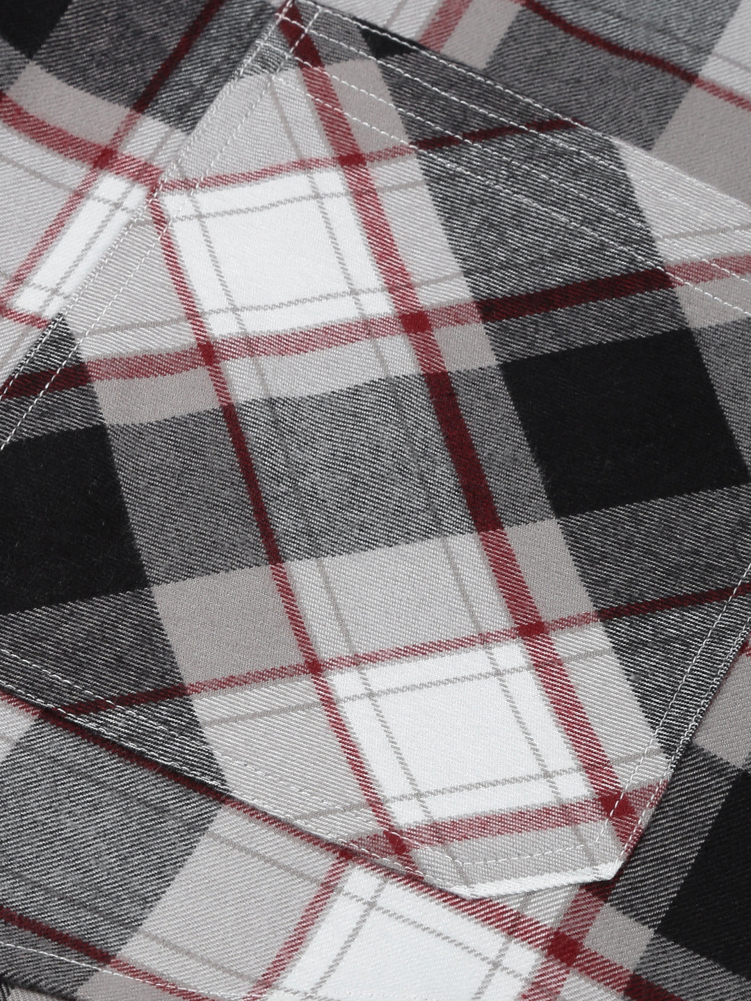 Thomas Scott Men Black Classic Oversize Fit Long Sleeves Spread Collar Tartan Checks Knitted Casual Shirt