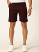 Wine Smart Regular Fit Mid-Rise Solid Cotton Woven Chinos Shorts For Men