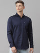 Marine Relaxed Regular Fit Long Sleeves Cutaway Collar Solid Cotton Casual Shirt For Men