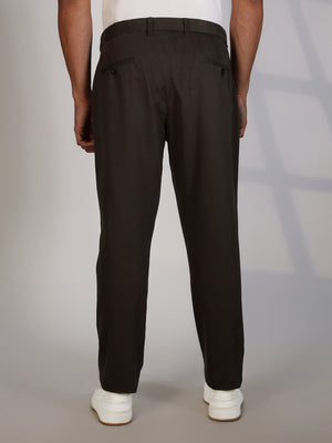 Thomas Scott Men Charcoal Regular Fit Mid-Rise Woven Chinos Trouser