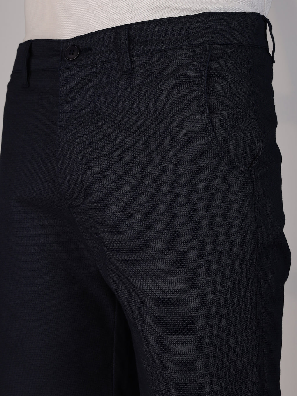 Thomas Scott Men Navy Mid-Rise Slim Fit Cotton Printed Woven Chinos Shorts