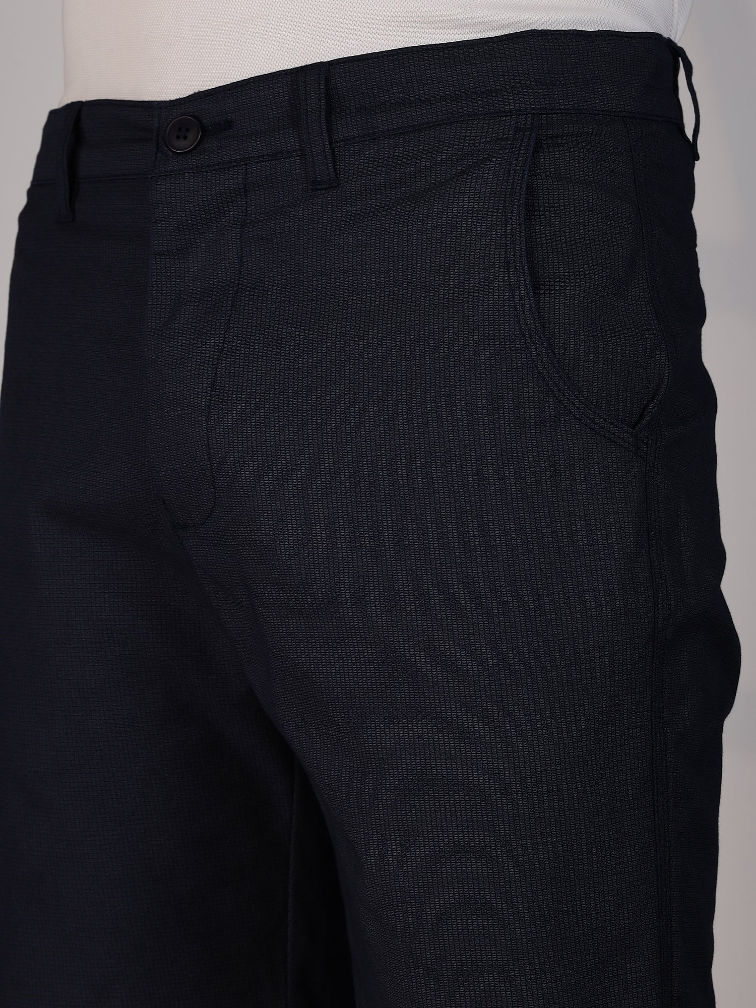 Thomas Scott Men Navy Mid-Rise Slim Fit Cotton Printed Woven Chinos Shorts