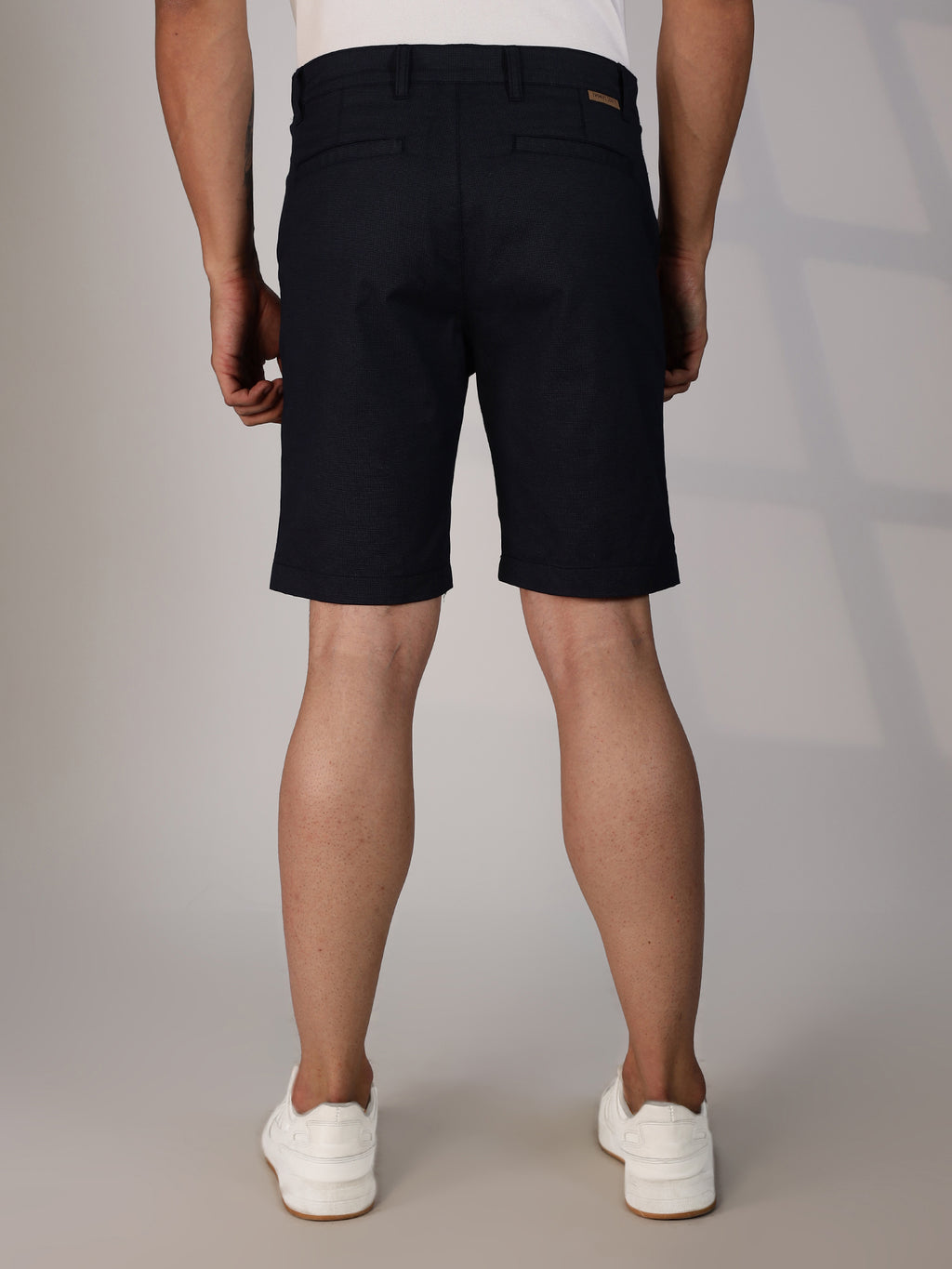 Thomas Scott Men Navy Mid-Rise Slim Fit Cotton Printed Woven Chinos Shorts