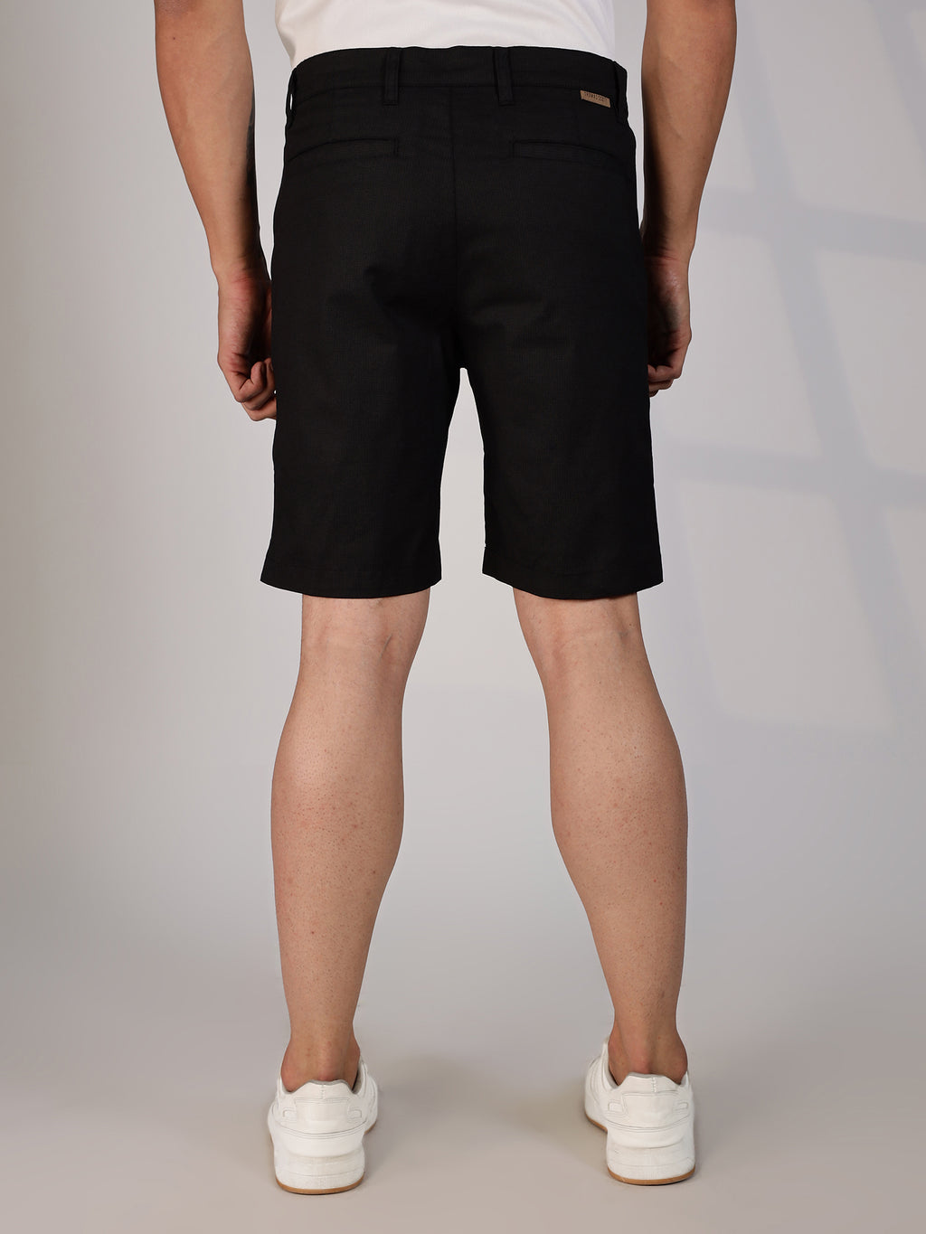 Thomas Scott Men Black Mid-Rise Slim Fit Printed Cotton Woven Chinos Shorts