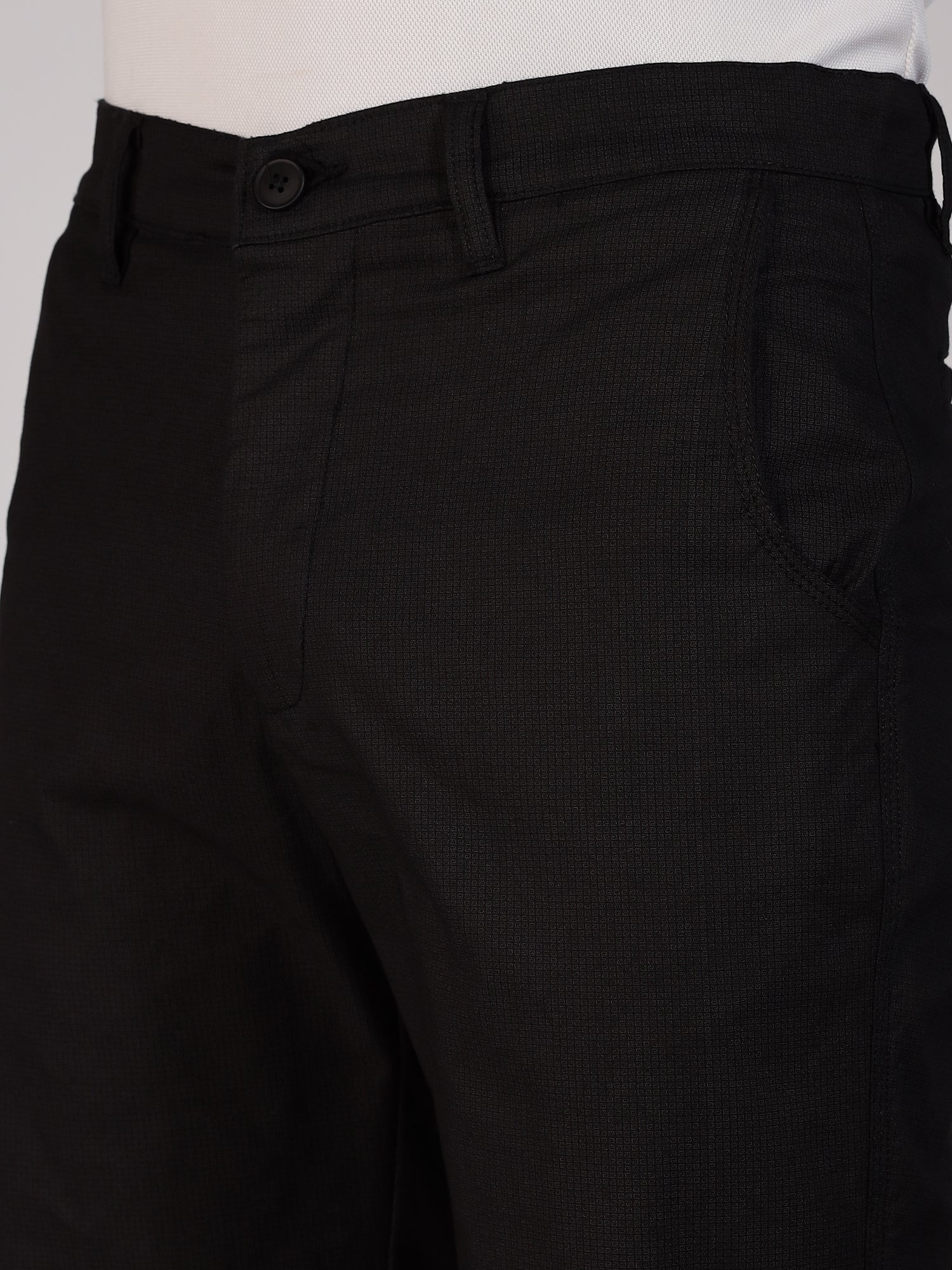 Thomas Scott Men Black Mid-Rise Slim Fit Printed Cotton Woven Chinos Shorts
