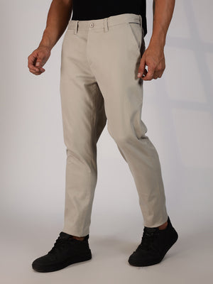 Thomas Scott Men Grey Regular Fit Mid-Rise Woven Chinos Trouser