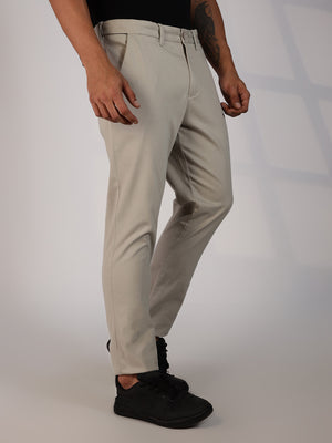 Thomas Scott Men Grey Regular Fit Mid-Rise Woven Chinos Trouser
