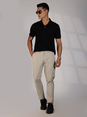 Thomas Scott Men Grey Regular Fit Mid-Rise Woven Chinos Trouser