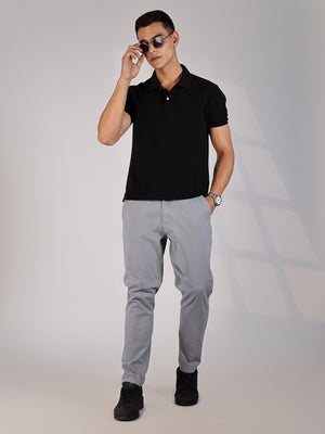 Thomas Scott Men MidBlue Regular Fit Mid-Rise Woven Chinos Trouser