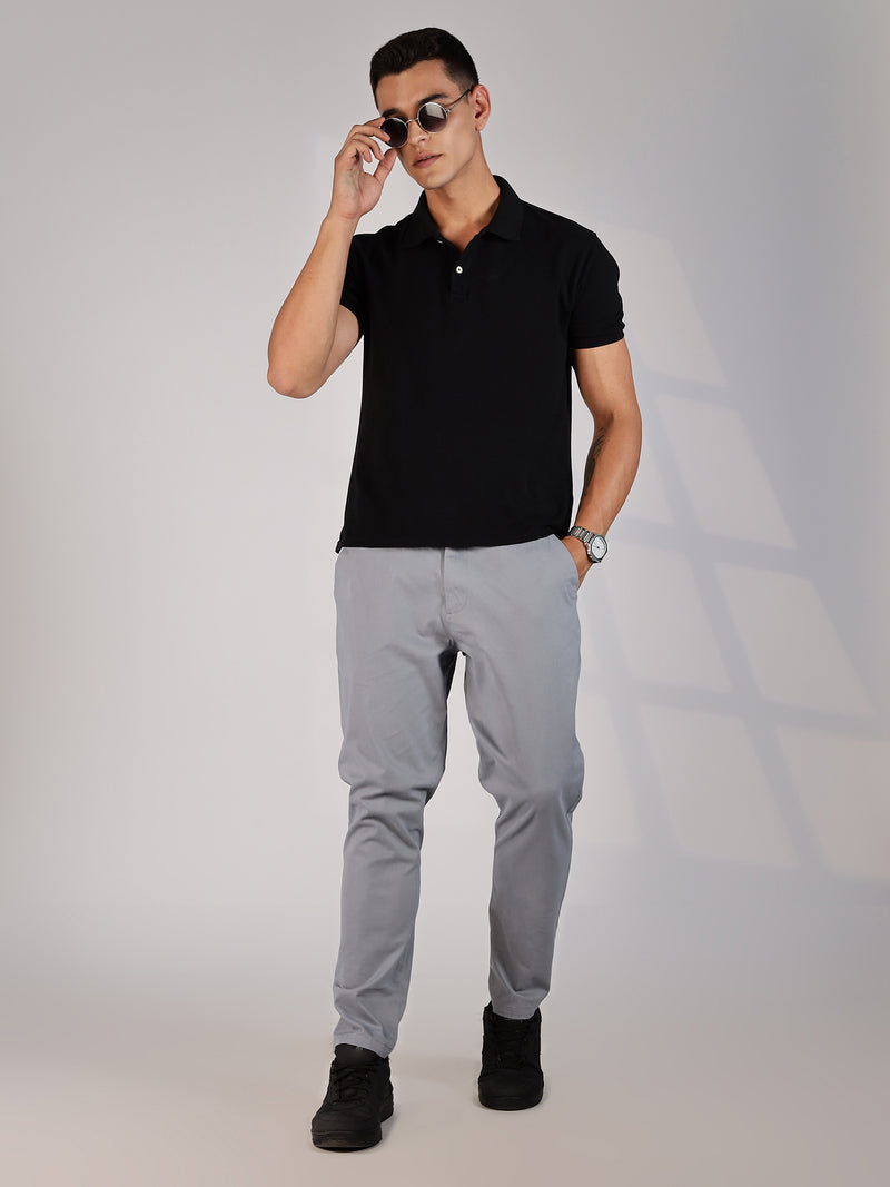 Thomas Scott Men MidBlue Regular Fit Mid-Rise Woven Chinos Trouser