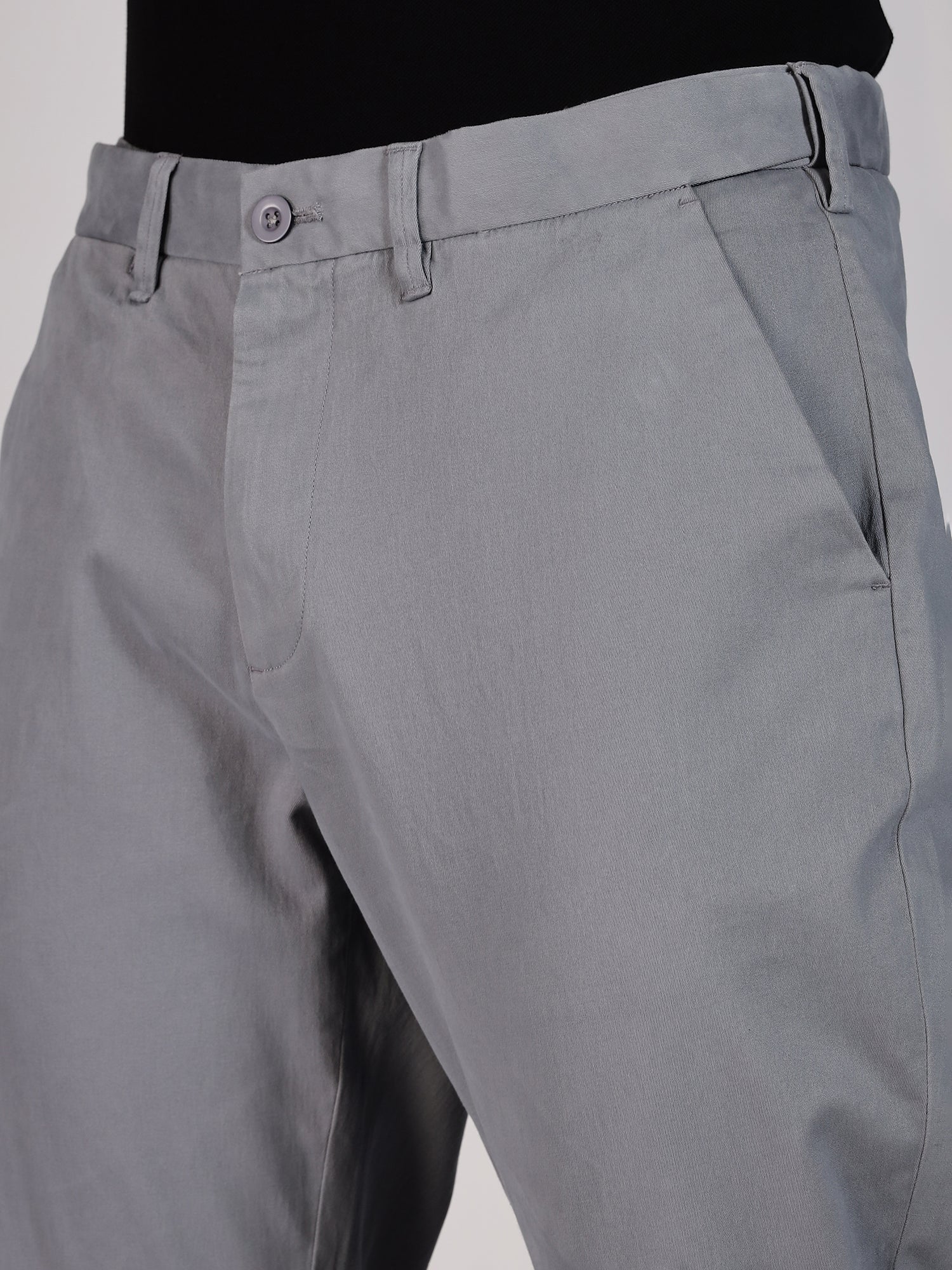 Thomas Scott Men MidBlue Regular Fit Mid-Rise Woven Chinos Trouser