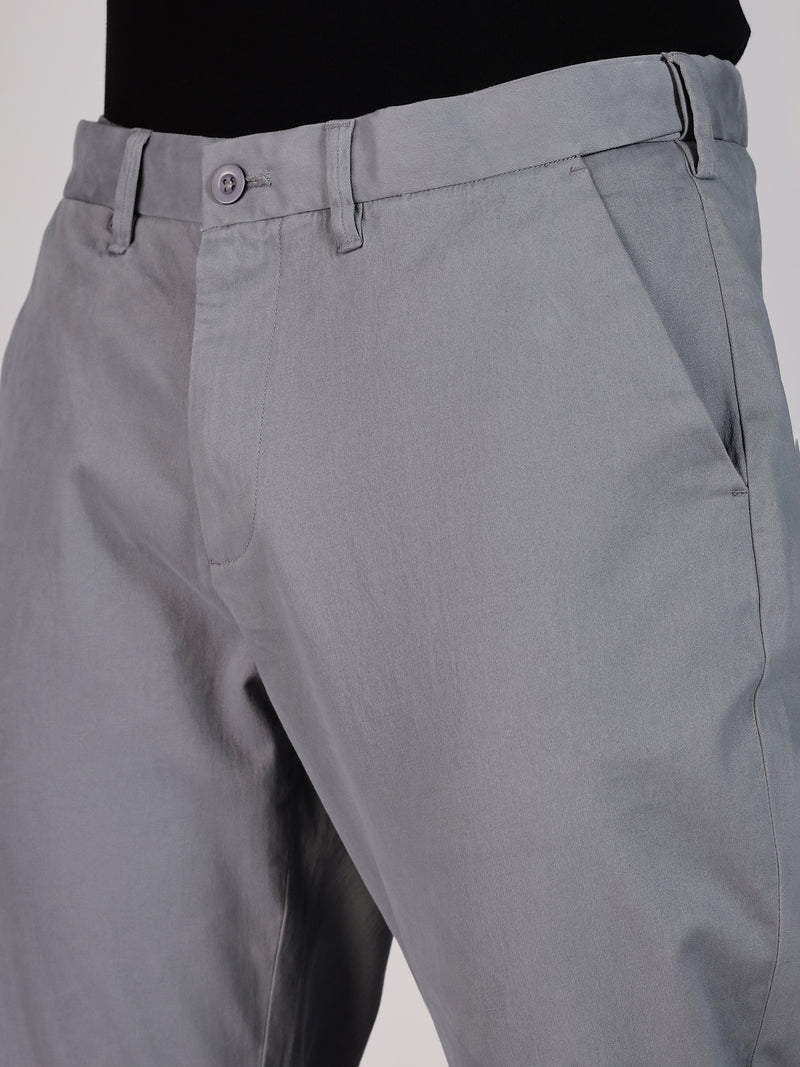 Thomas Scott Men MidBlue Regular Fit Mid-Rise Woven Chinos Trouser