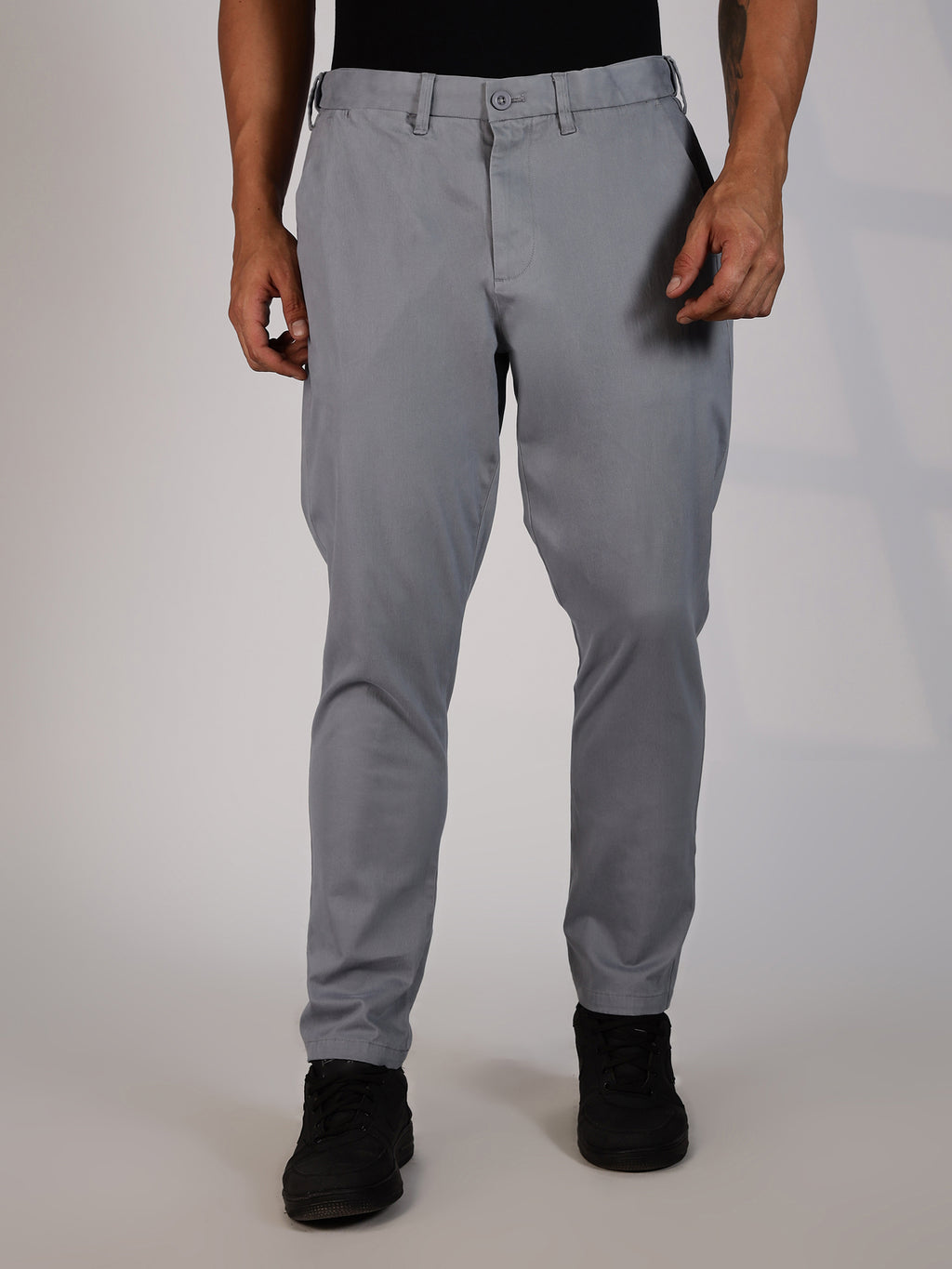 Thomas Scott Men MidBlue Regular Fit Mid-Rise Woven Chinos Trouser