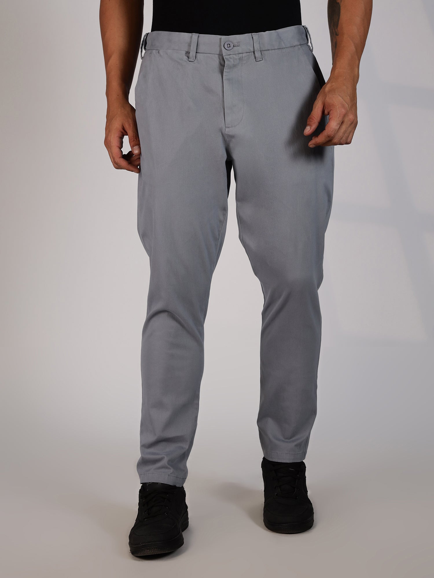 Thomas Scott Men MidBlue Regular Fit Mid-Rise Woven Chinos Trouser