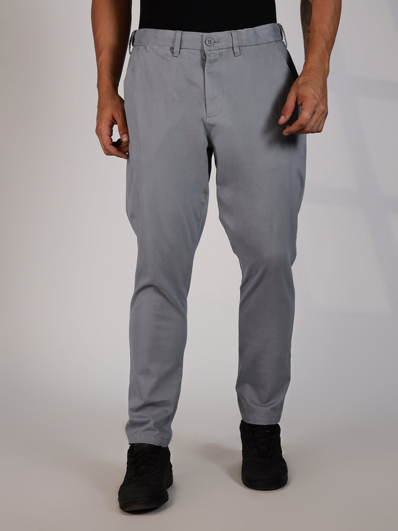 Thomas Scott Men MidBlue Regular Fit Mid-Rise Woven Chinos Trouser