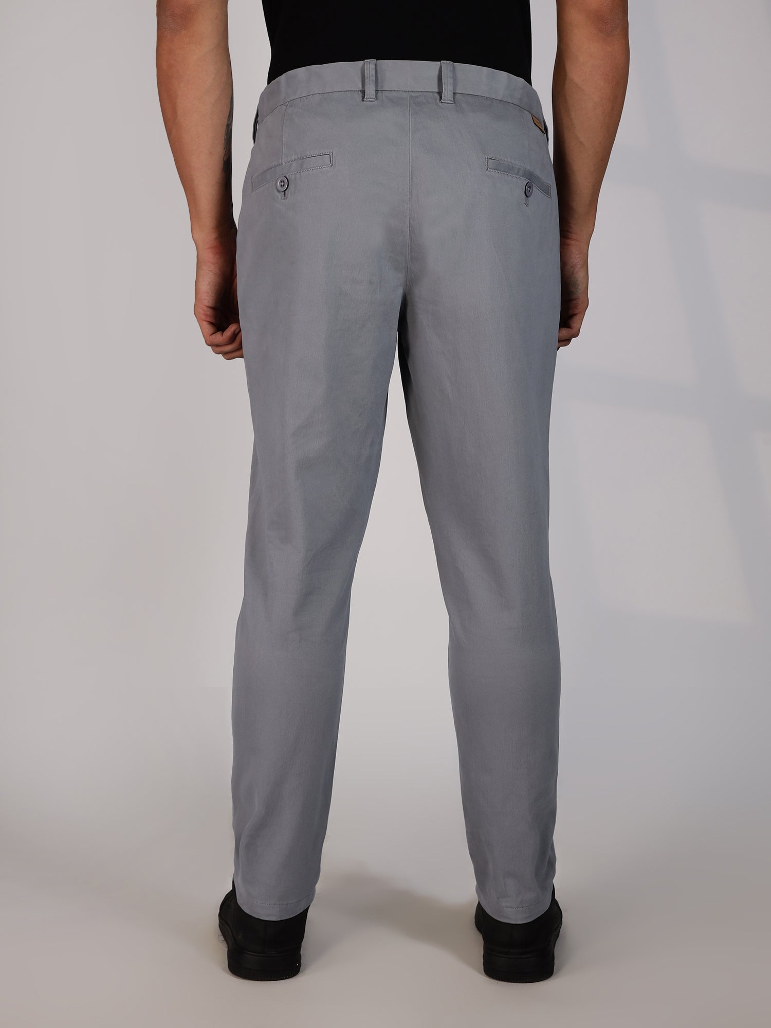 Thomas Scott Men MidBlue Regular Fit Mid-Rise Woven Chinos Trouser