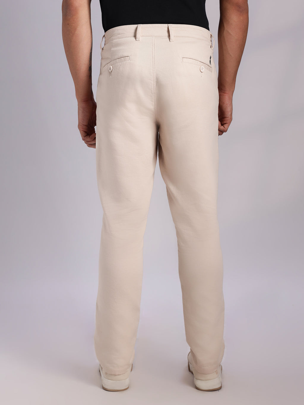 Thomas Scott Men Beige Mid-Rise Straight Fit Woven Chino Trousers