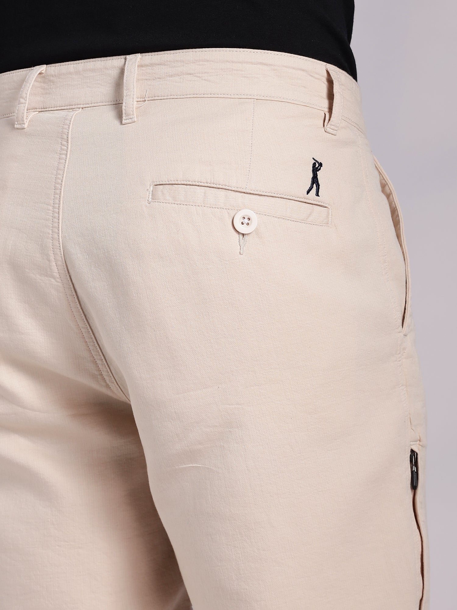 Thomas Scott Men Beige Mid-Rise Straight Fit Woven Chino Trousers