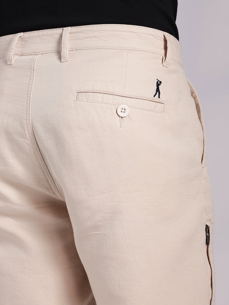 Thomas Scott Men Beige Mid-Rise Straight Fit Woven Chino Trousers