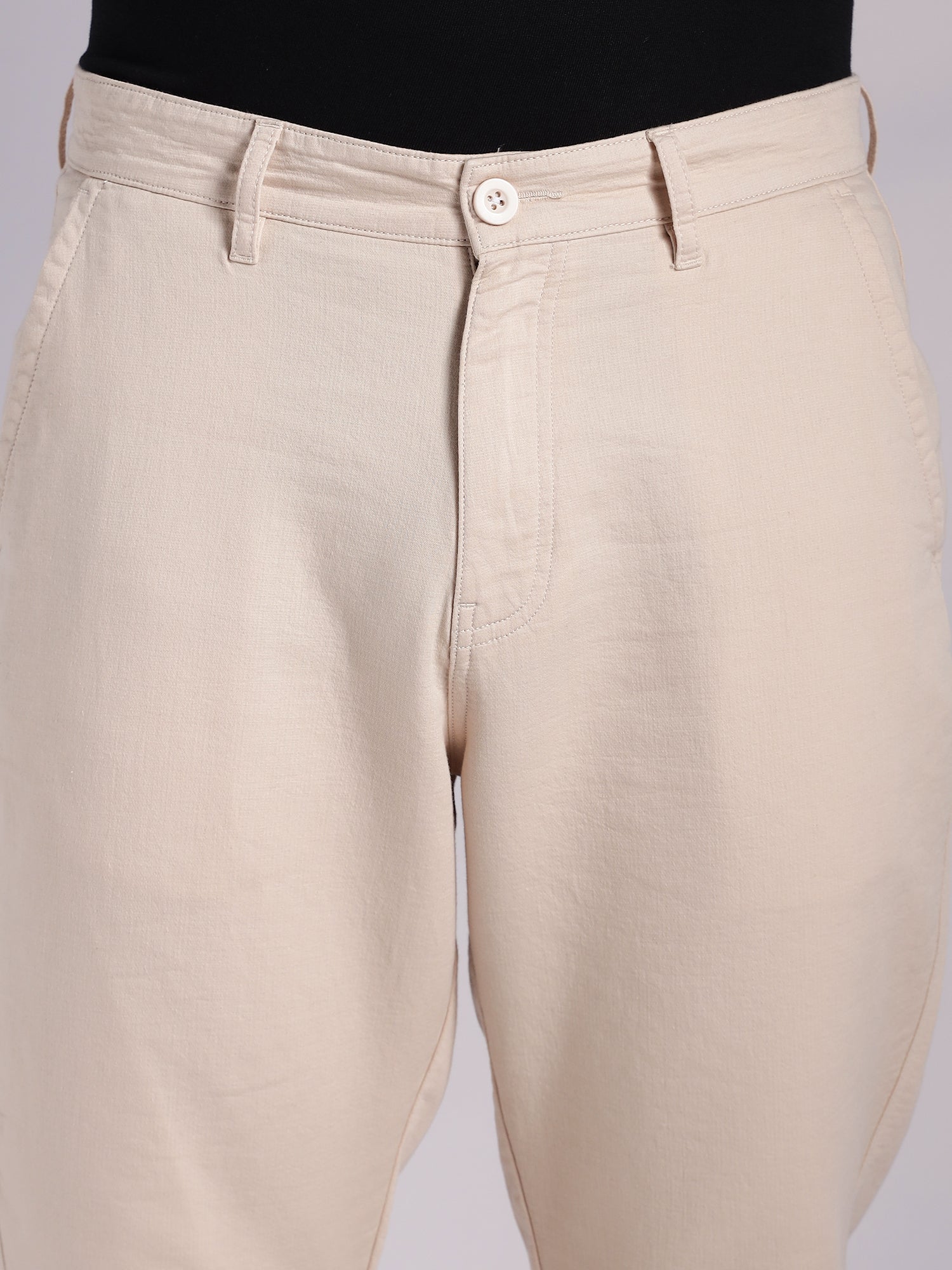 Thomas Scott Men Beige Mid-Rise Straight Fit Woven Chino Trousers