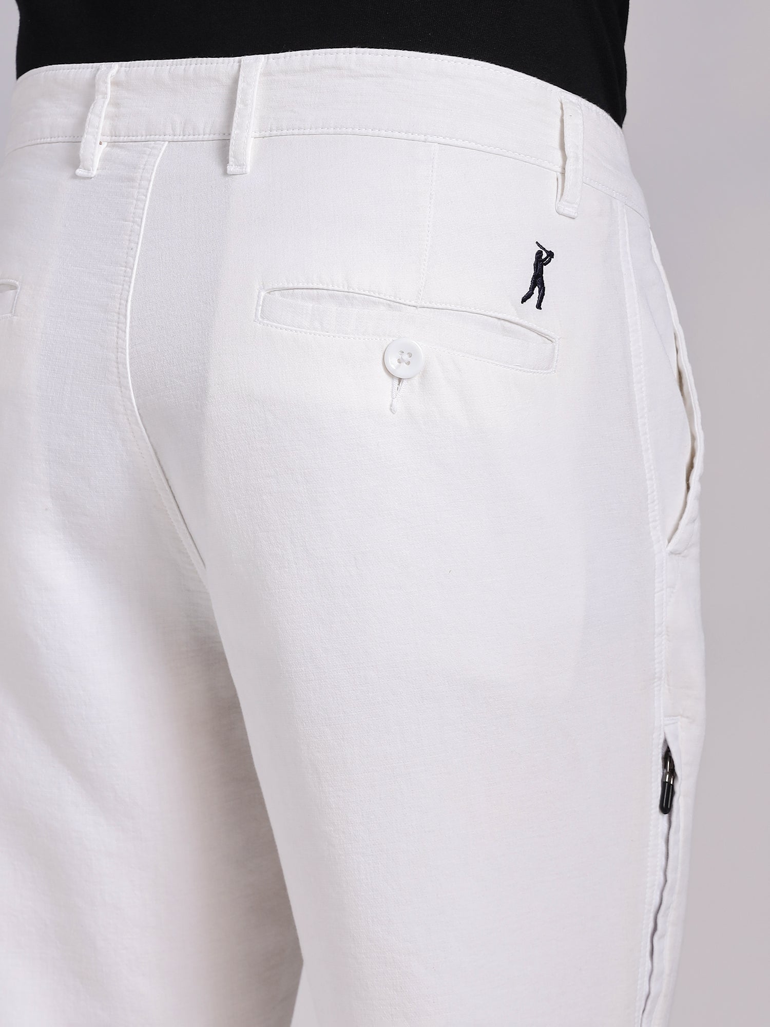 Thomas Scott Men White Mid-Rise Straight Fit Woven Chino Trousers