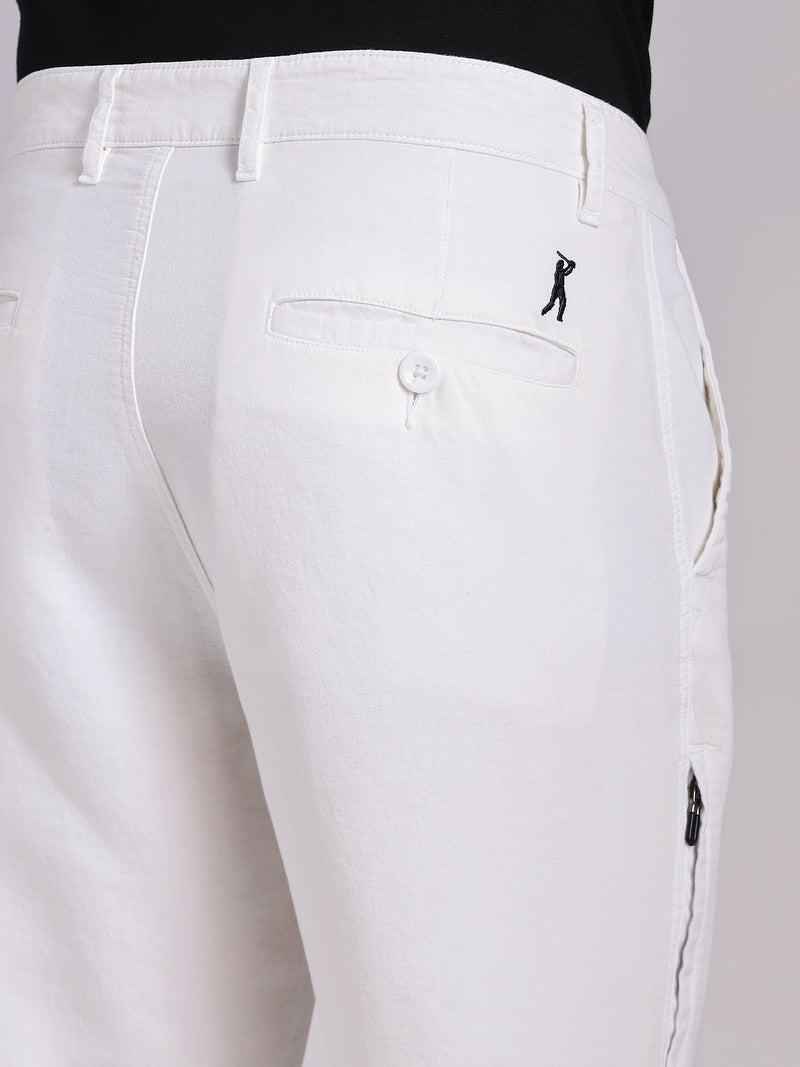 Thomas Scott Men White Mid-Rise Straight Fit Woven Chino Trousers