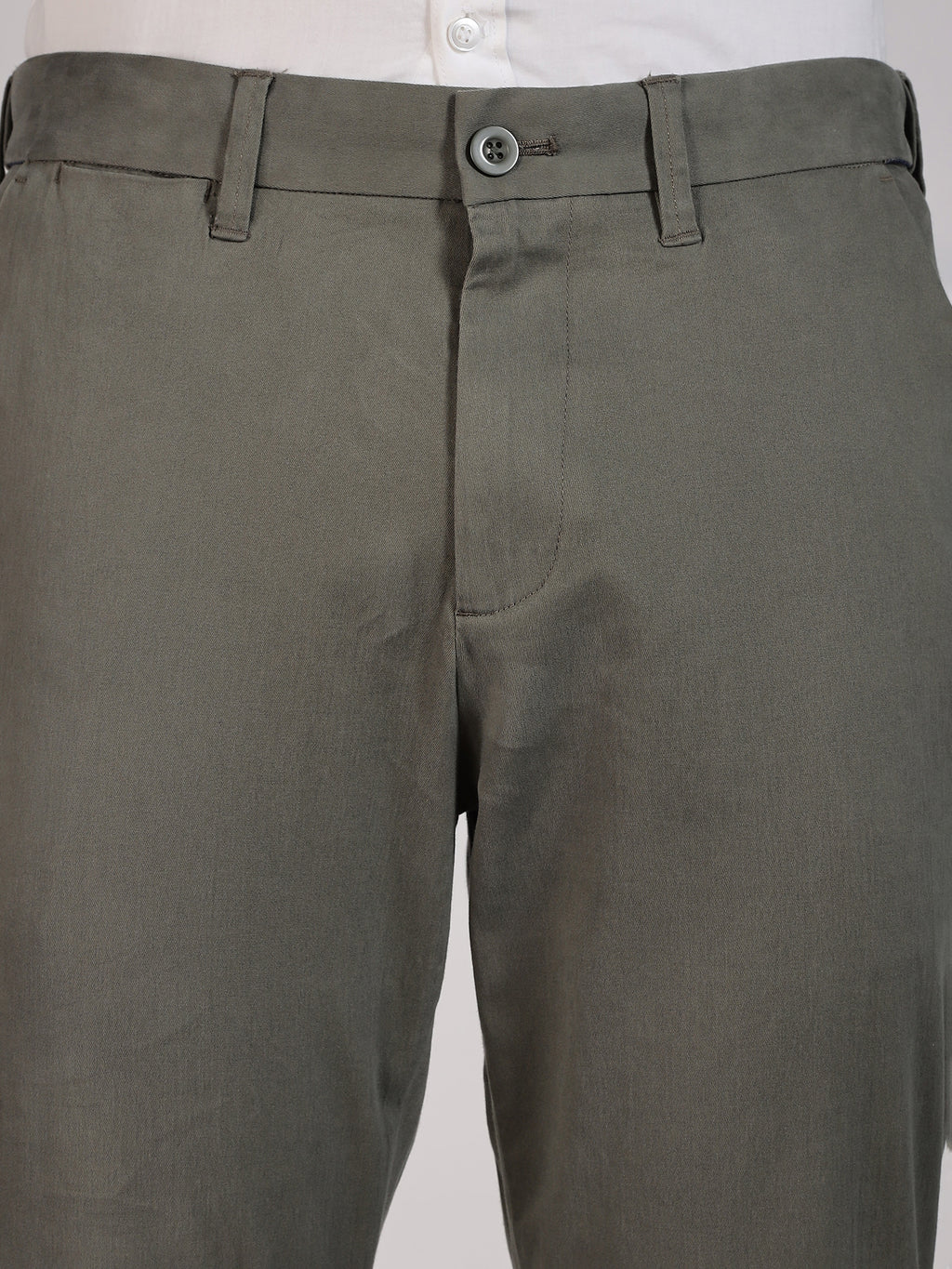 Thomas Scott Men Olive Regular Fit Mid-Rise Woven Chinos Trouser