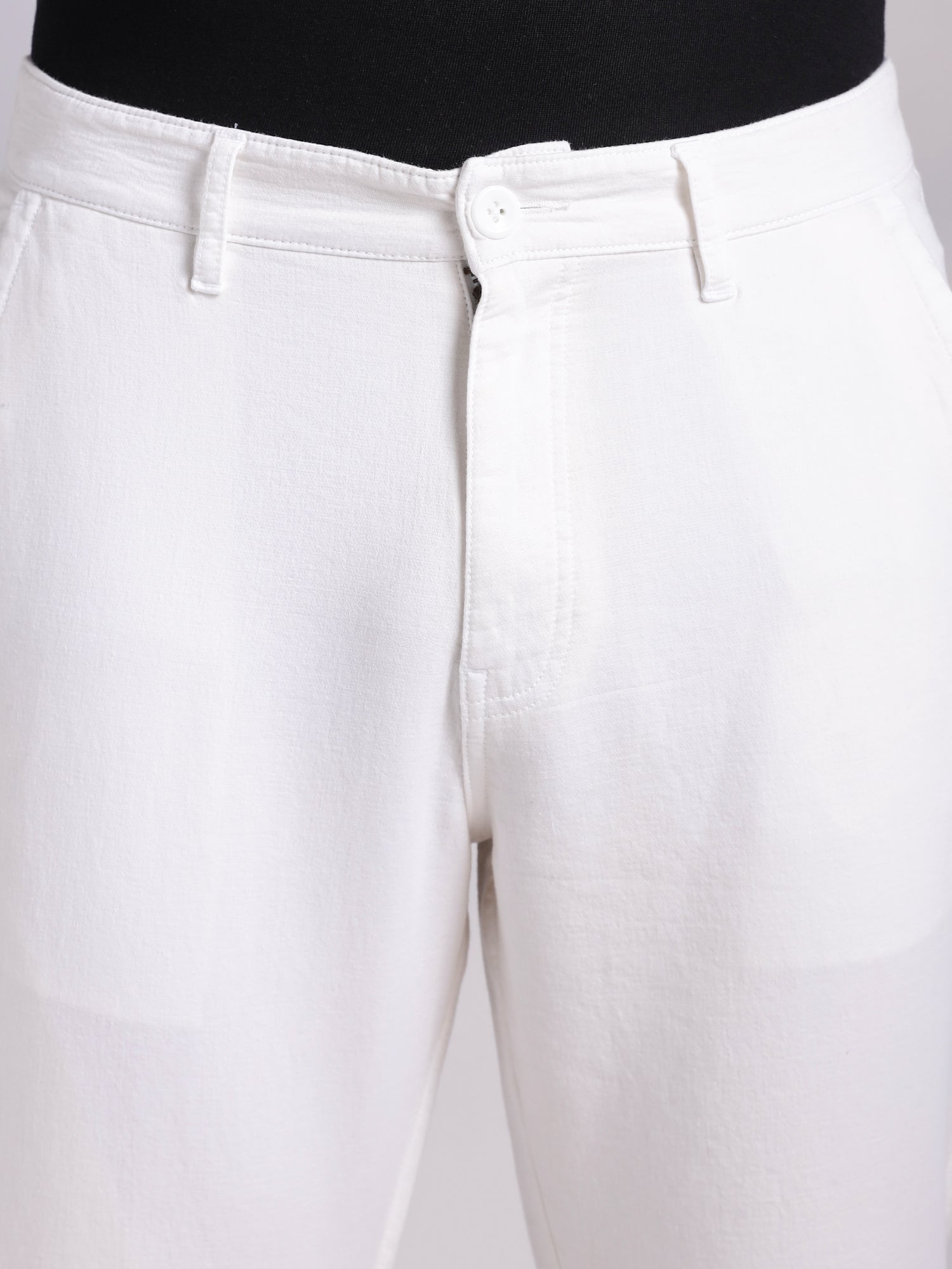 Thomas Scott Men White Mid-Rise Straight Fit Woven Chino Trousers