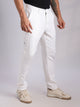 White Mid-Rise Straight Fit Woven Chino Trouser For Men