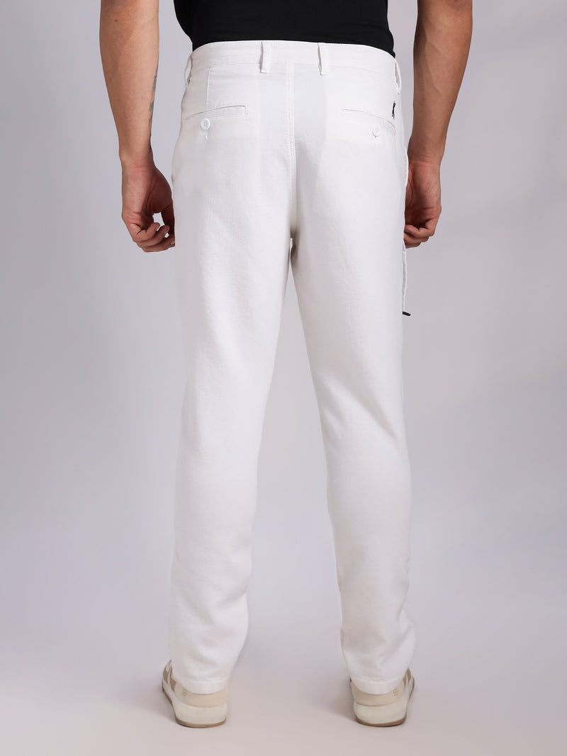 Thomas Scott Men White Mid-Rise Straight Fit Woven Chino Trousers