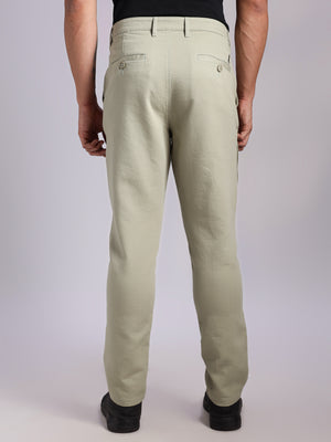 Thomas Scott Men LightOlive Mid-Rise Straight Fit Woven Chino Trousers