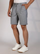 Grey Mid-Rise Regular Fit Woven Linen Chino Shorts For Men